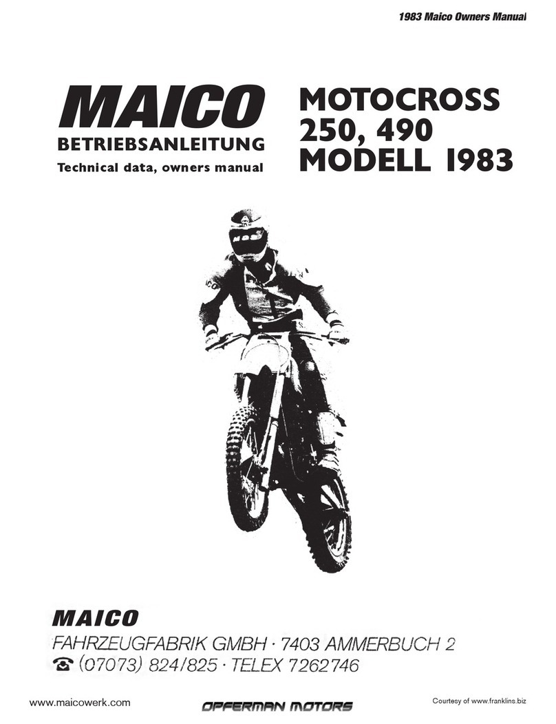 Maico MOTOCROSS 250 1983 owner's manual