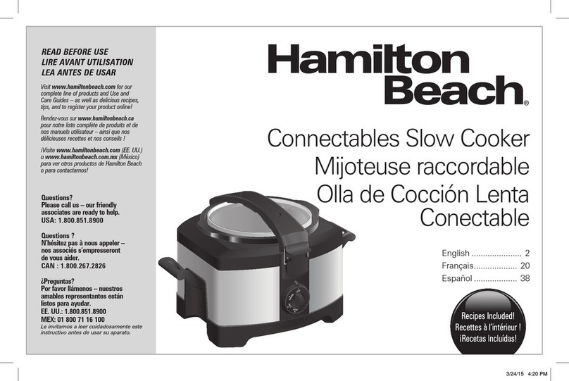 Hamilton Beach 33540A Connectables manual