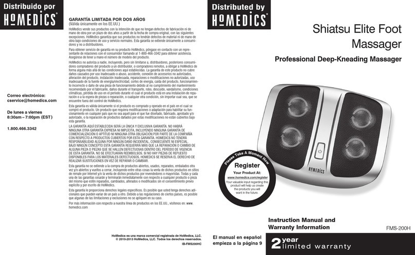 HoMedics FMS-200H Instruction manual and  warranty information