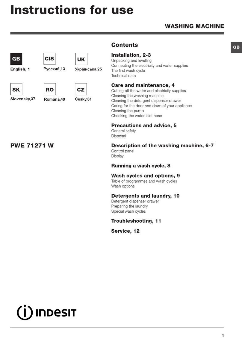 Indesit PWE 71271 W User manual