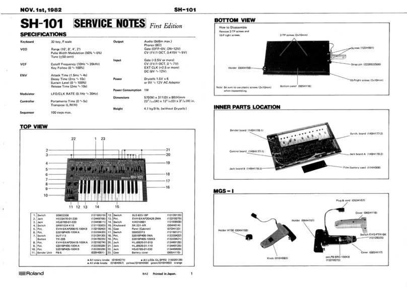 Roland SH-101 Operating and maintenance manual
