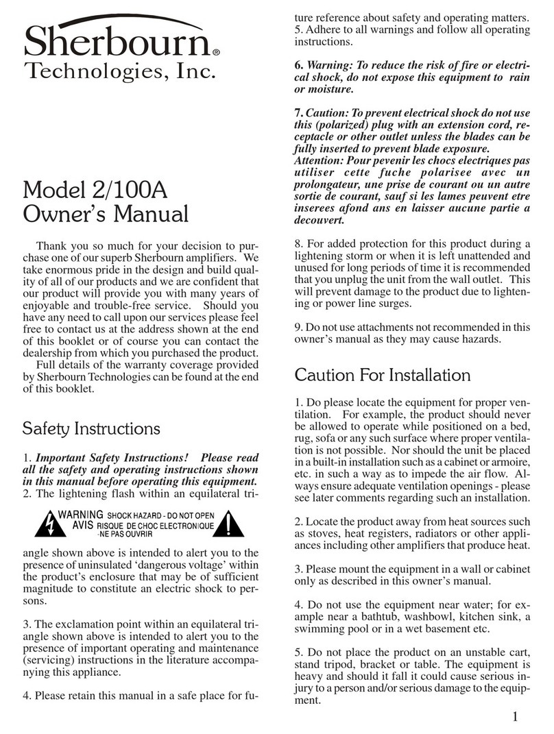 Sherbourn 2/100A owner's manual