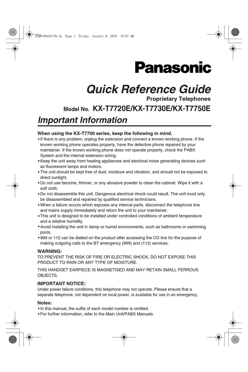 Panasonic KX-T7720E User manual