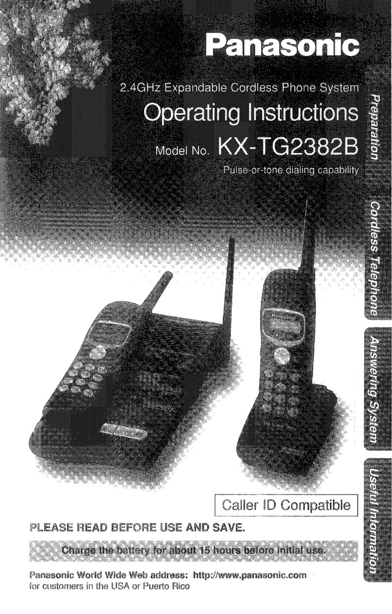 Panasonic KX-TG2382B - 2.4GHz Phone System User manual