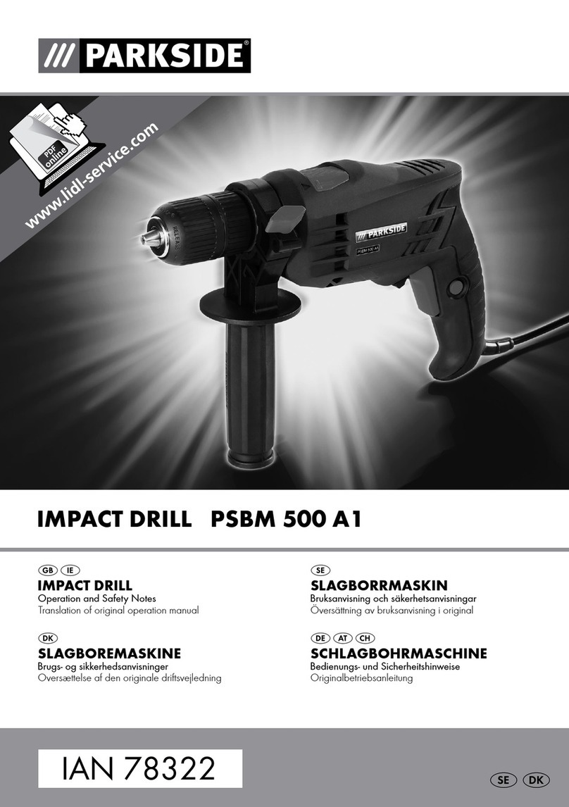 Parkside SCHLAGBOHRMASCHINE PSBM 500 A1 Quick start guide