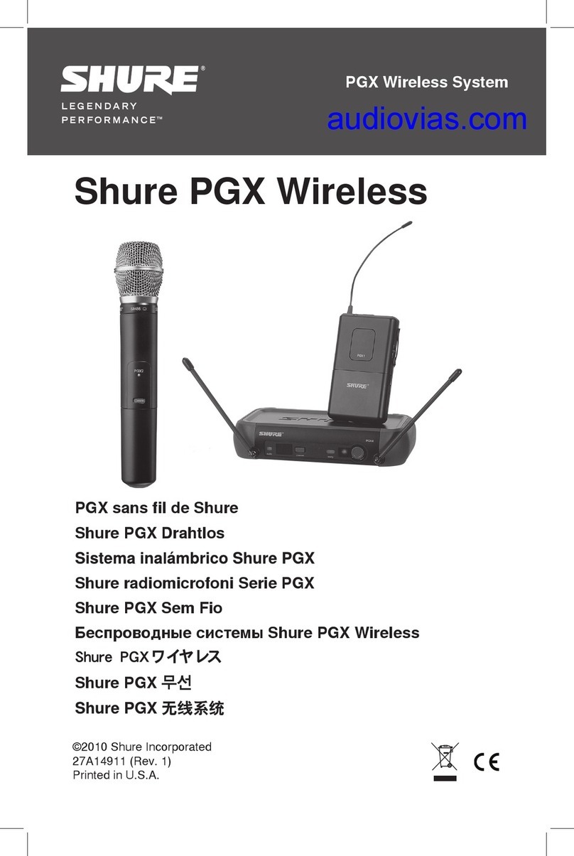 Shure PGX Wireless System User manual