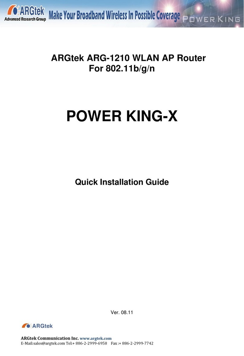 ARGtek POWER KING-X ARG-1210 Quick installation guide