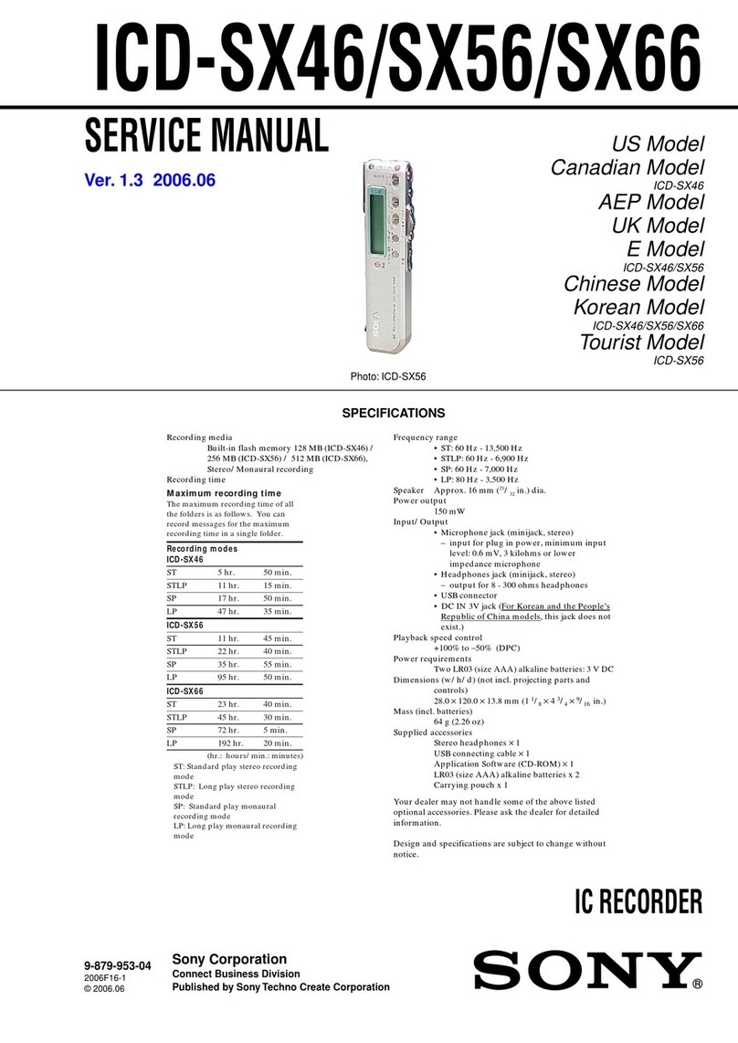 Sony ICD-SX46 - Ic Recorder User manual