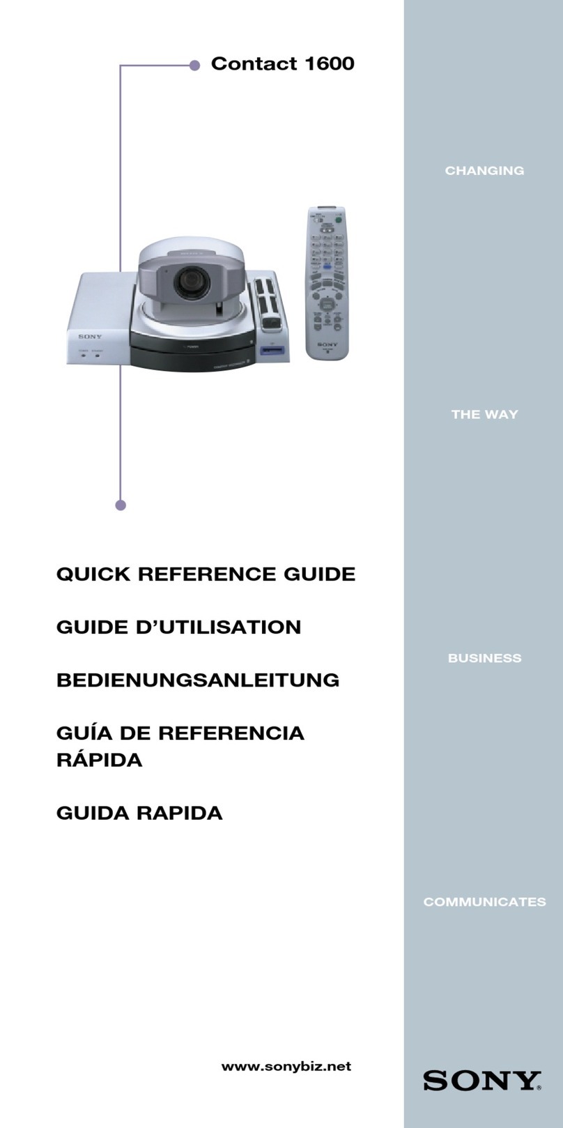 Sony PCS-P160 Quick reference guide