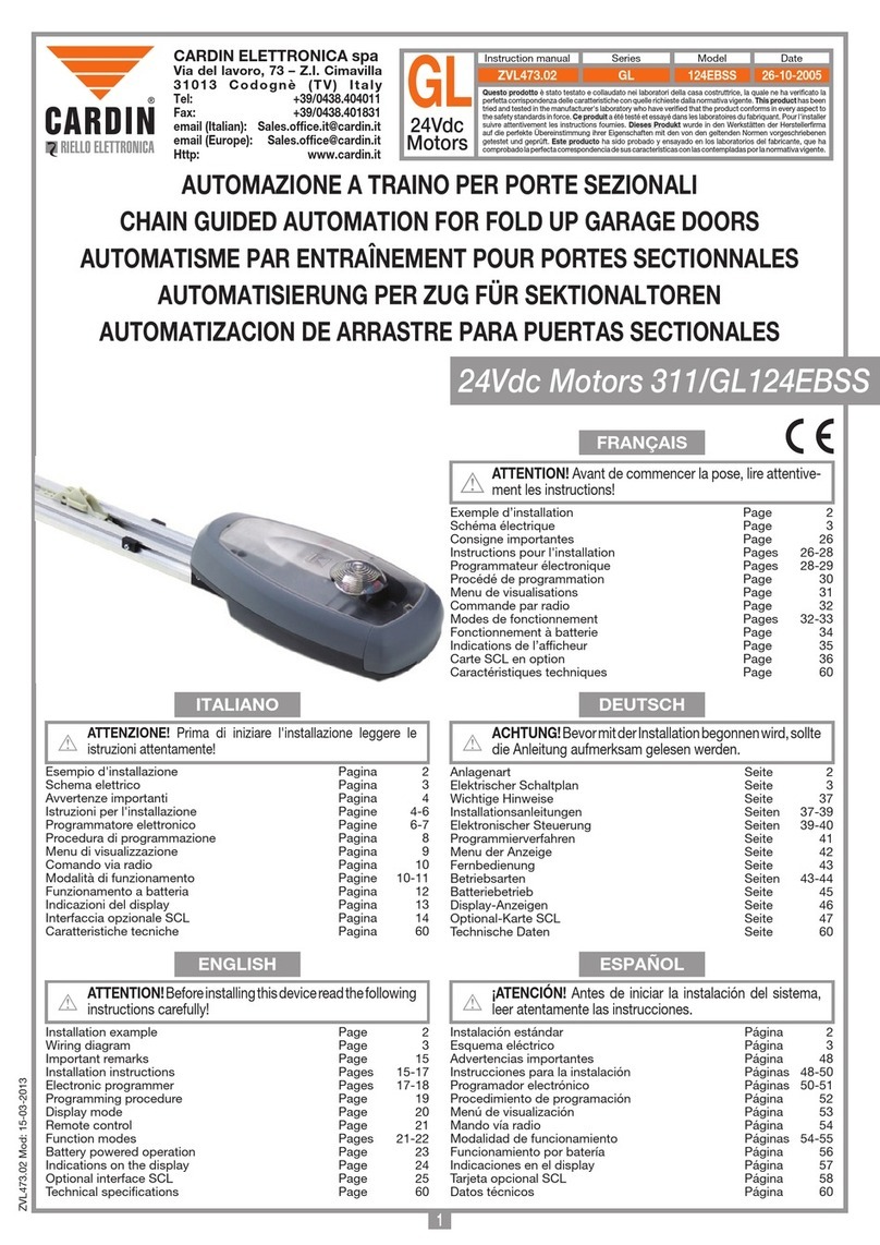 Cardin Elettronica 311/GL124EBSS User manual
