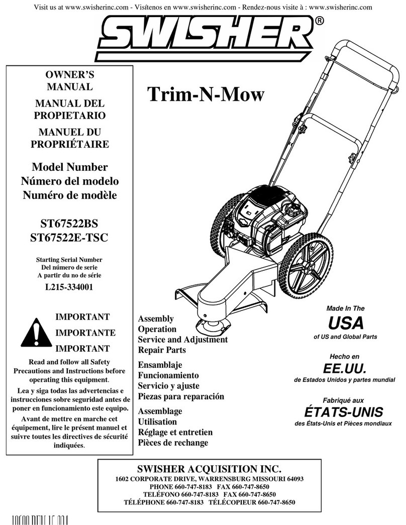 Swisher ST67522BS owner's manual
