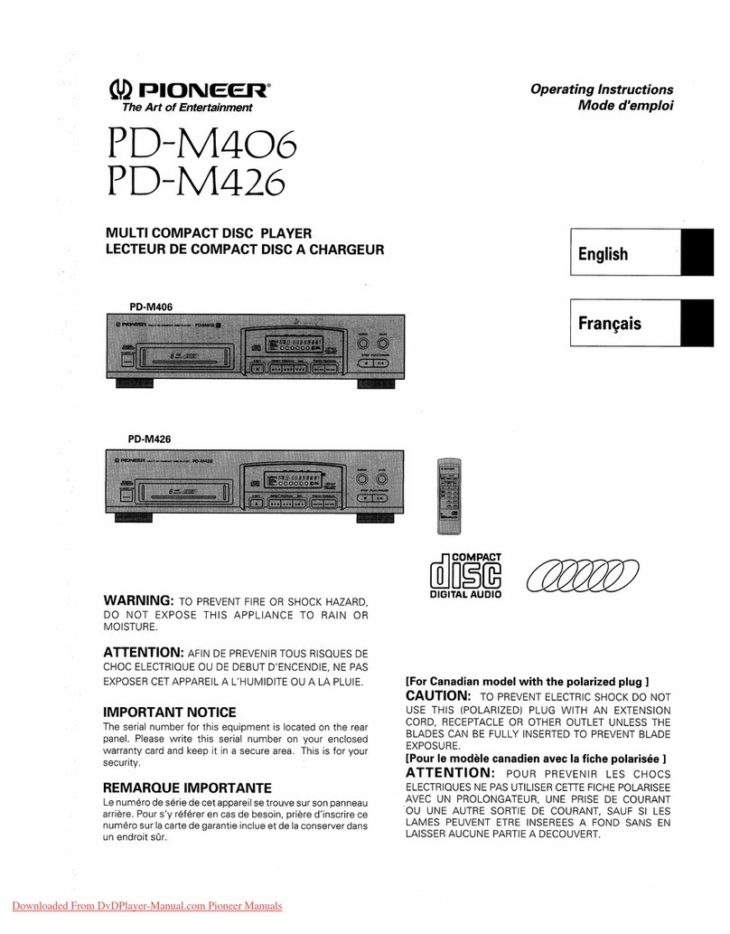 Pioneer PD-M406 User manual