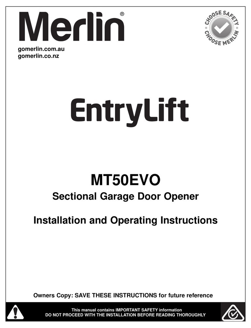 Merlin Entrylift MT50EVO Installation and operating instructions Merlin Entrylift MT50EVO Installation and operating instructions