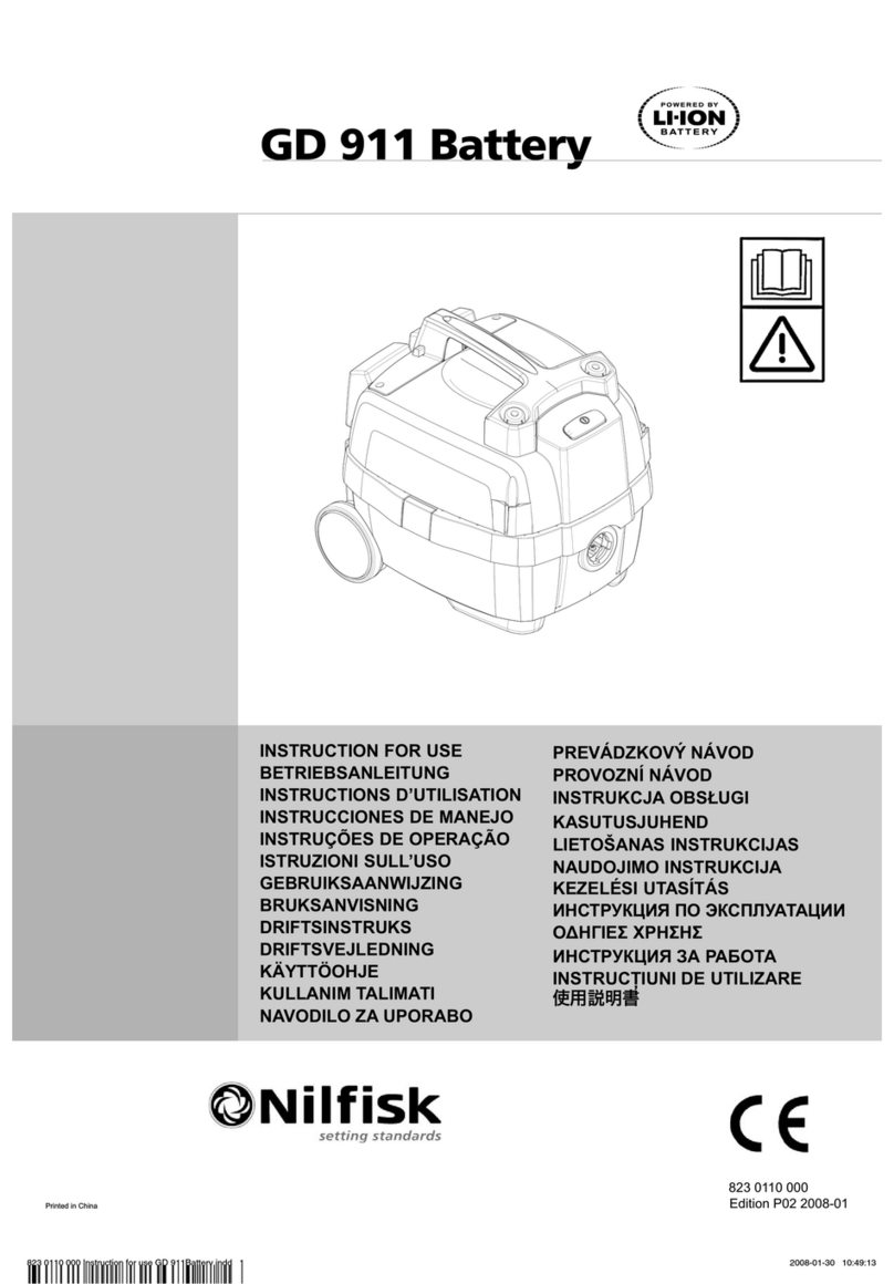Nilfisk-Advance GD 911 Battery User manual