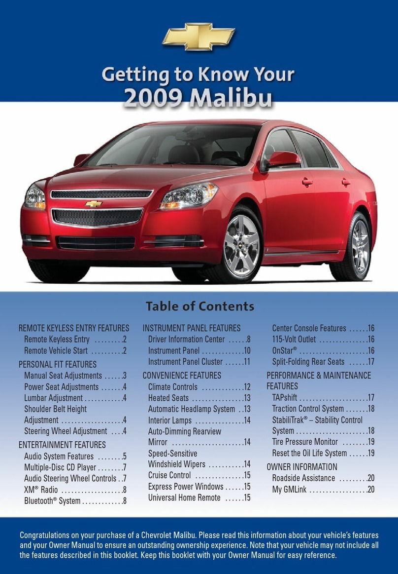 Chevrolet 2009 Malibu Assembly instructions