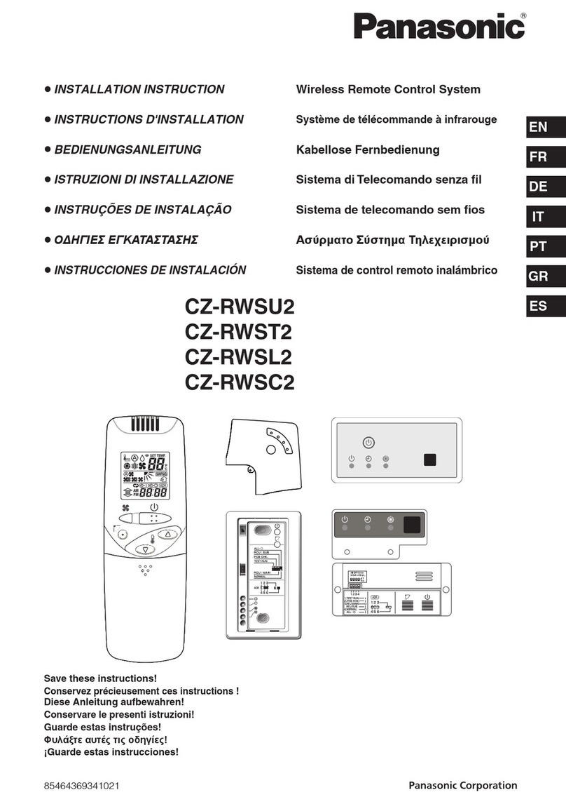 Panasonic CZ-RWSU2 User manual Panasonic CZ-RWSU2 User manual