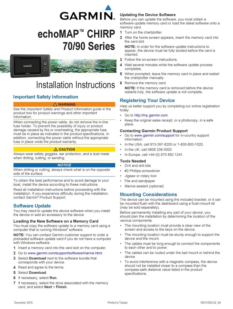 Garmin echoMAP CHIRP 70 series installation instructions
