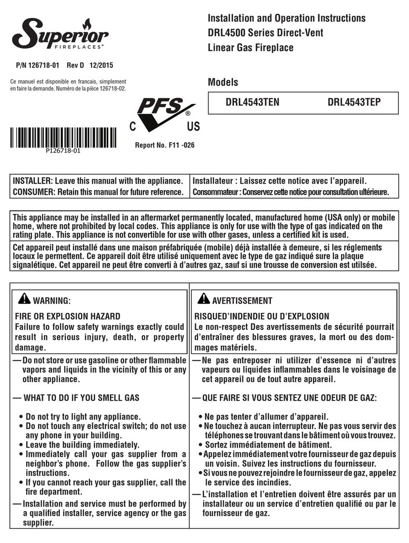Superior DRL4543TEN Installation and operation instructions