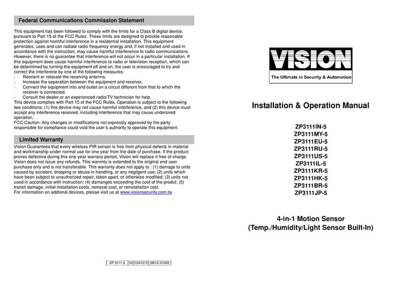 Vision ZP3111IN-5 Installation & operation manual