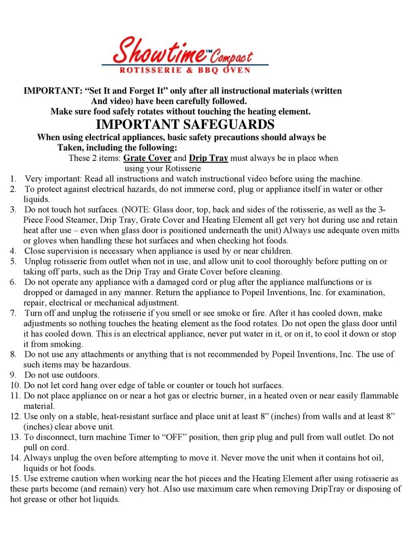 Ronco Showtime ST3001WHGEN user manual