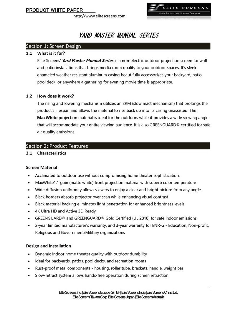 Elite Screens YARD MASTER MANUAL SERIES User manual
