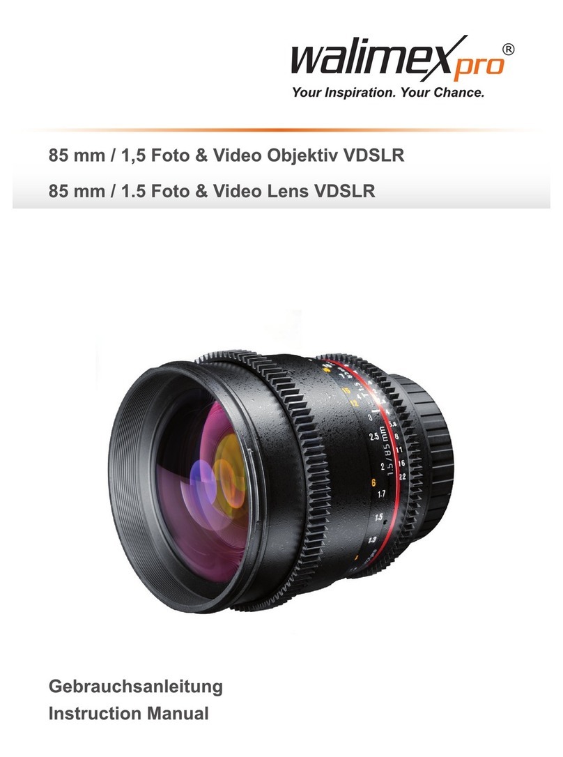 WalimeXPro 85 mm/ 1.5 Foto & Video Lens VDSLR instruction manual WalimeXPro 85 mm/ 1.5 Foto & Video Lens VDSLR instruction manual