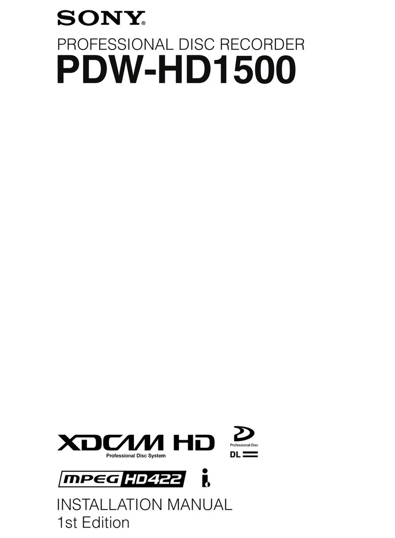 Sony XDCAM PDW-HD1500 installation manual