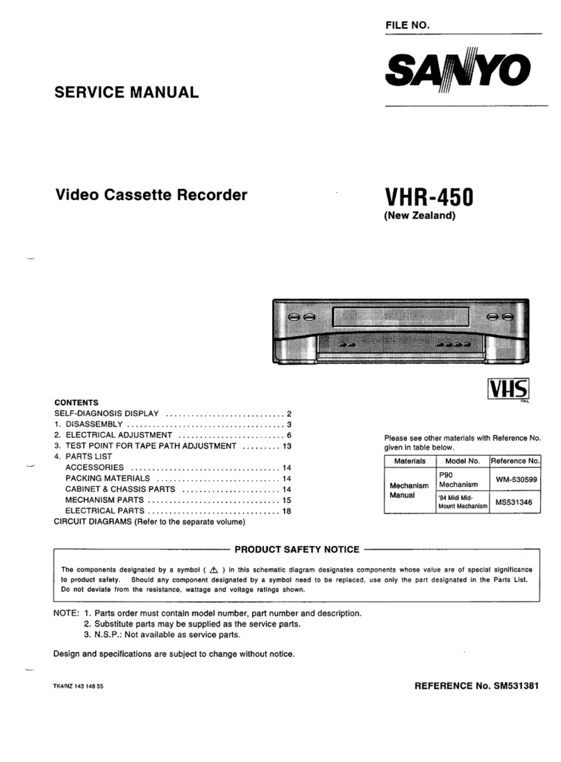Sanyo VHR-450 User manual Sanyo VHR-450 User manual