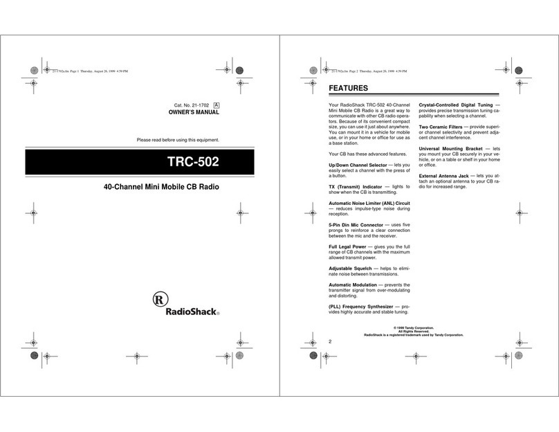 Tandy TRC-502 owner's manual