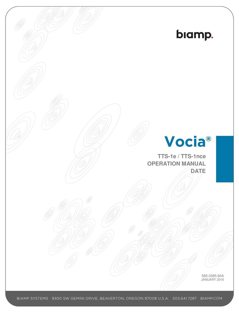 Biamp Vocia TTS-1e Operation manual