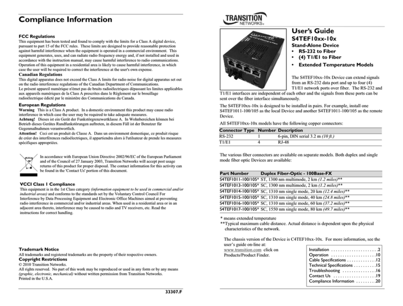 Transition Networks S4TEF10xx-10x User manual Transition Networks S4TEF10xx-10x User manual