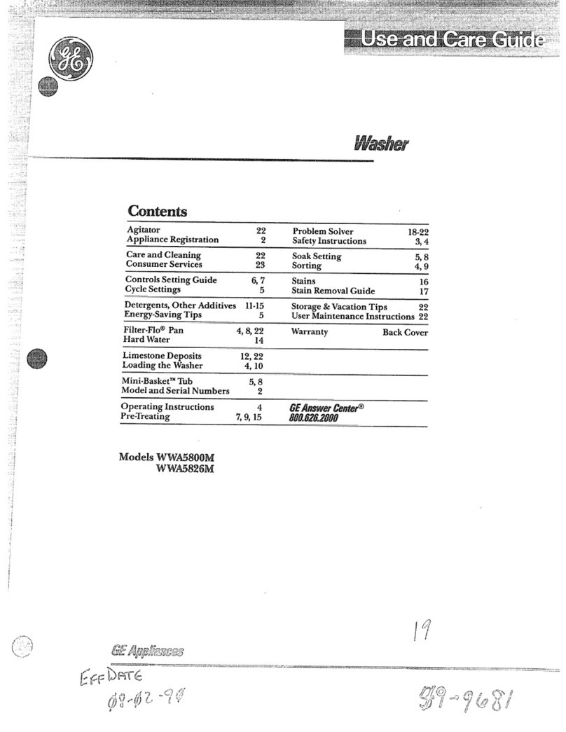 GE WWA5800M User manual
