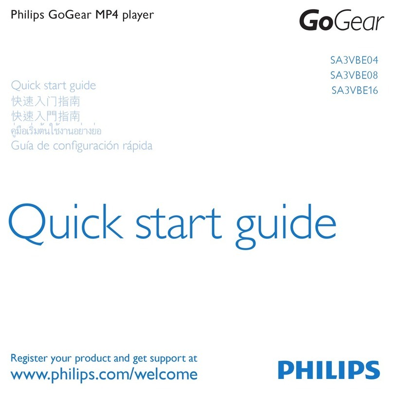 Philips GOGEAR SA3VBE04 quick start guide