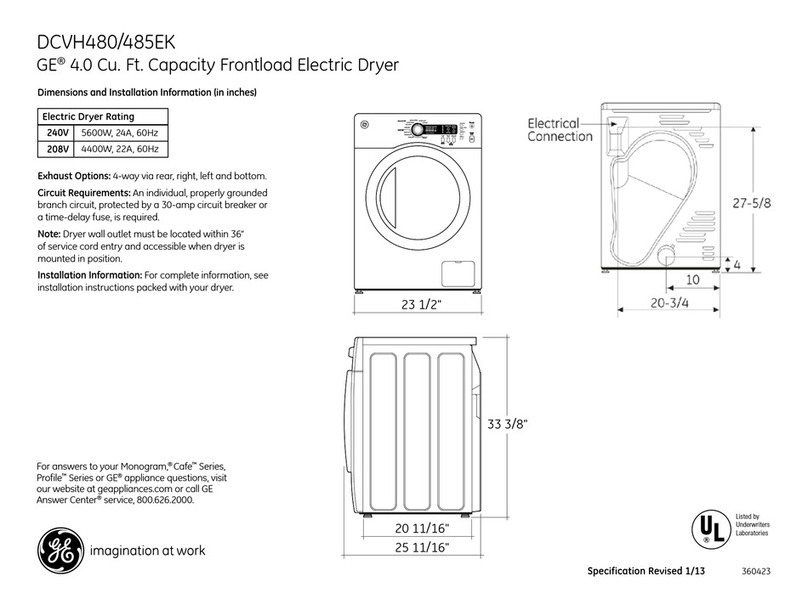 GE DCVH480 Manual