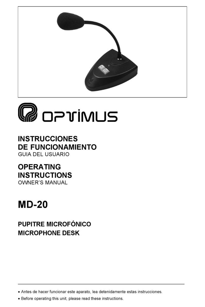 Optimus MD-20 User manual