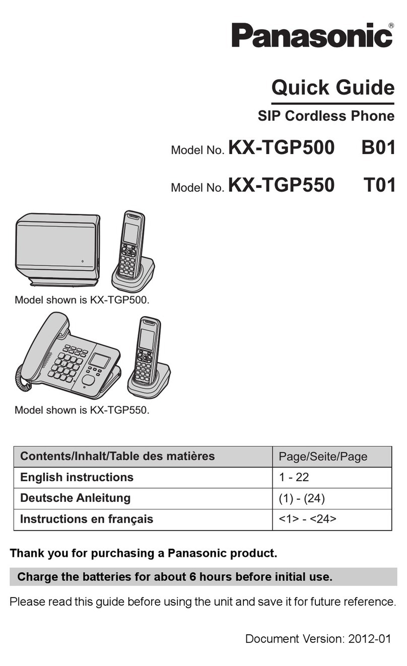 Panasonic KX-TGP500 quick guide