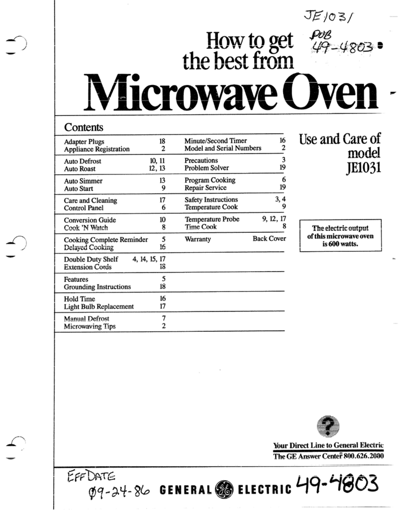 GE JE1031 Installation instructions