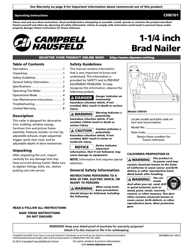 Campbell Hausfeld CHN101 operating instructions