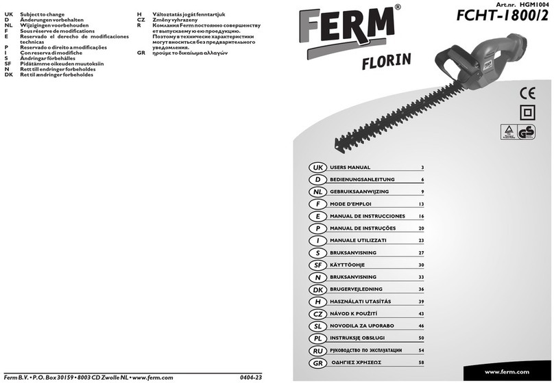 Ferm FCHT-1800/2 user manual