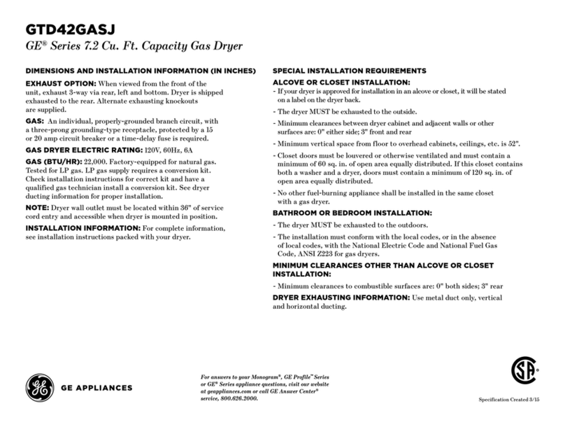 GE GTD42GASJ User instructions