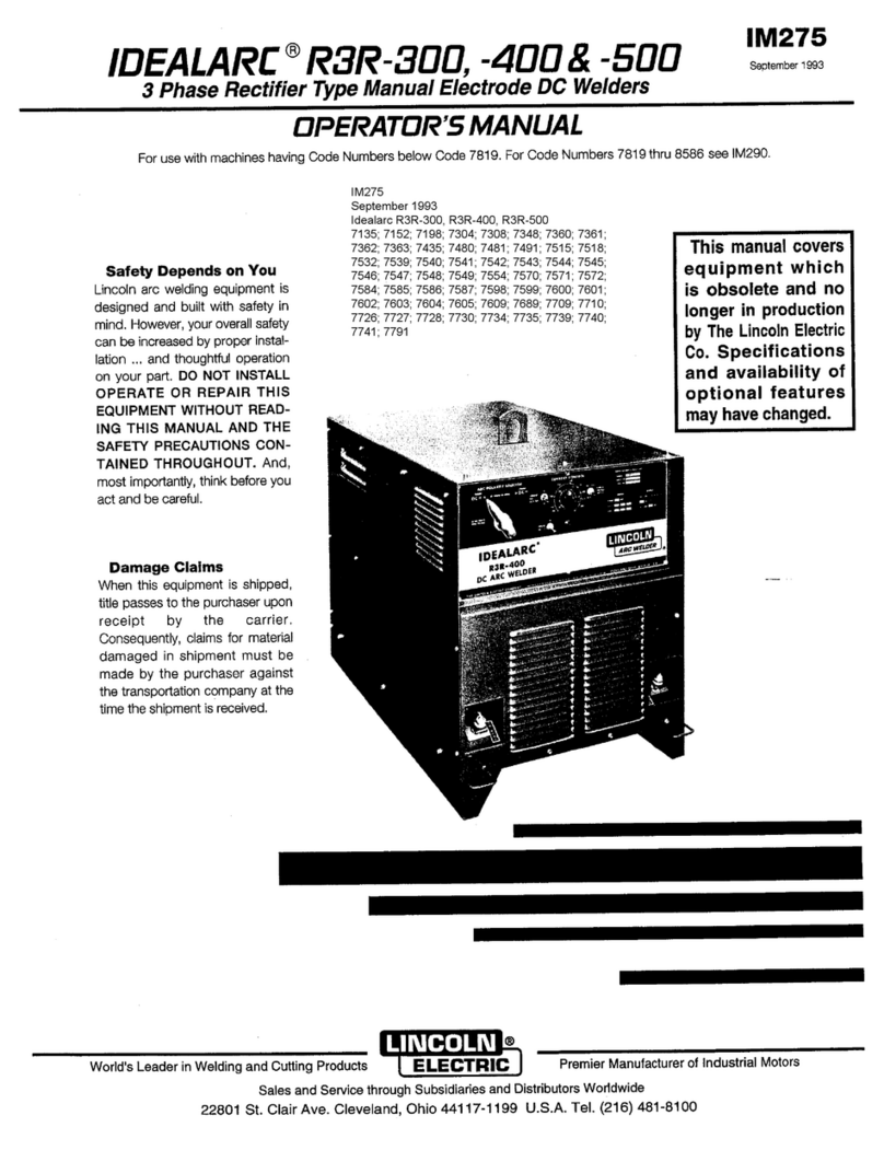 Lincoln IDEALARC R3R - 300 Operator's manual