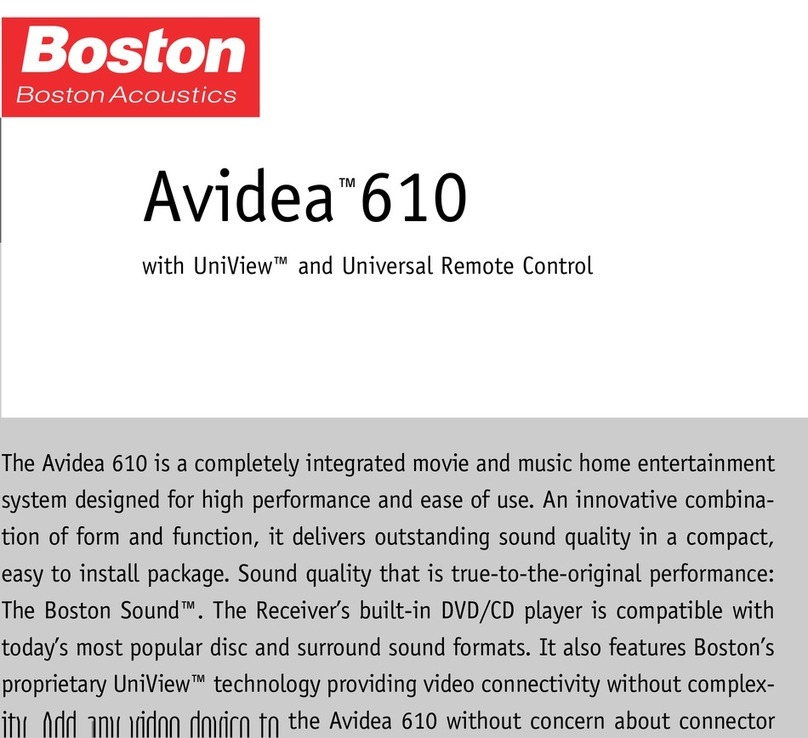 Boston Acoustics Avidea 610 Service guide