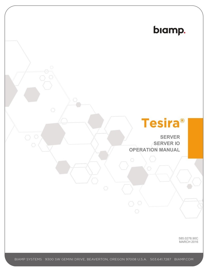 Biamp Tesira SERVER Operation manual Biamp Tesira SERVER Operation manual