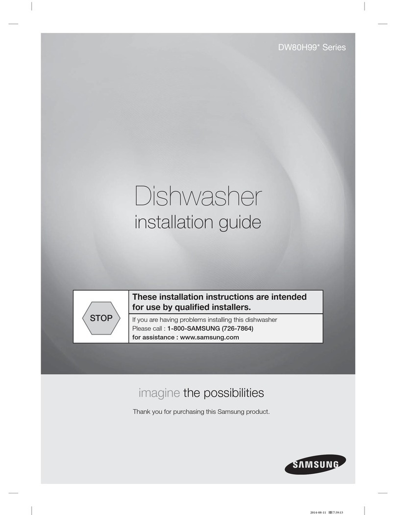 Samsung DW80H99 Series installation guide