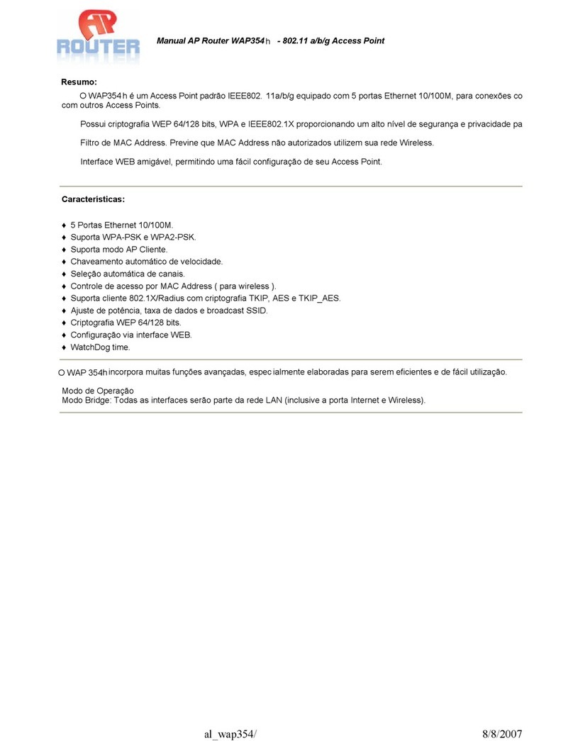 AP ROUTER WAP354H manual