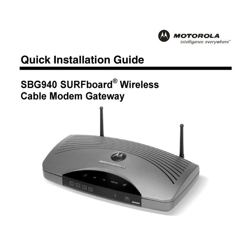 Motorola SBG-940 Quick installation guide