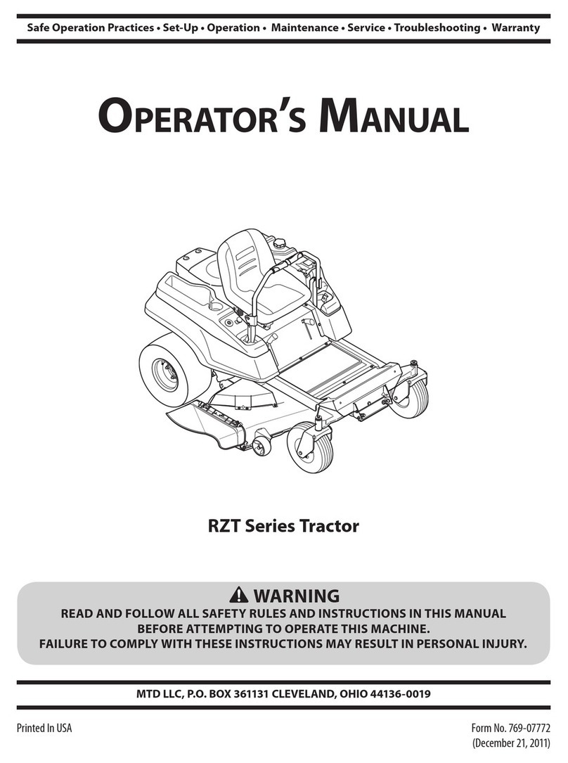 MTD RZT SERIES TRACTOR User manual