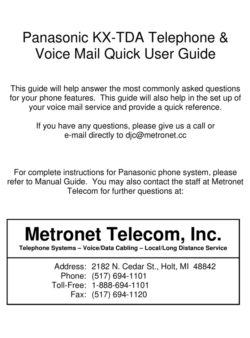 Panasonic KX-TDA Instruction manual Panasonic KX-TDA Instruction manual