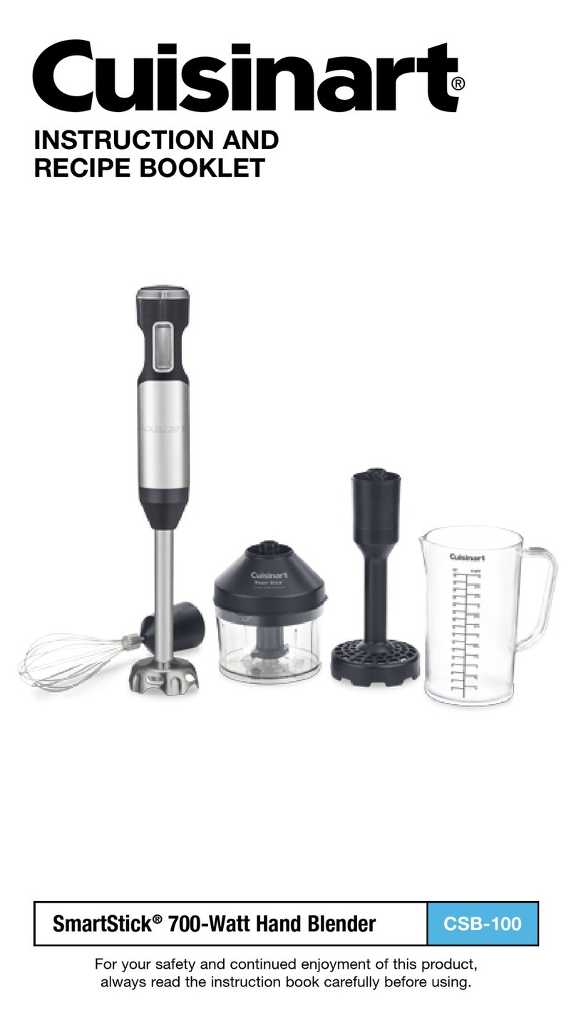 Cuisinart SmartStick CSB-100 INSTRUCTION AND RECIPE BOOKLET