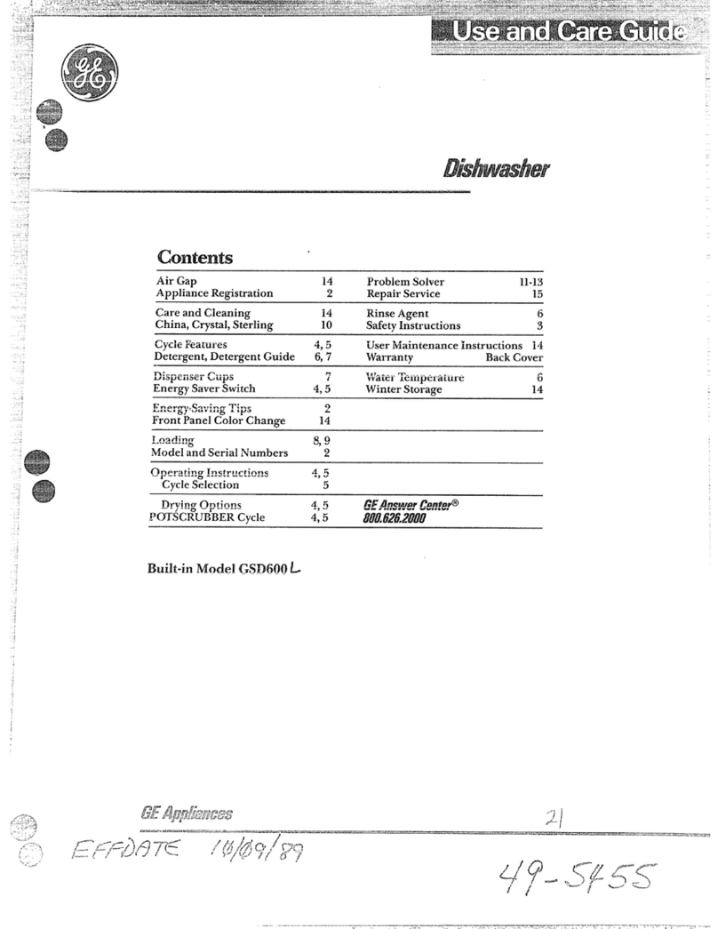 GE GSD600L User manual